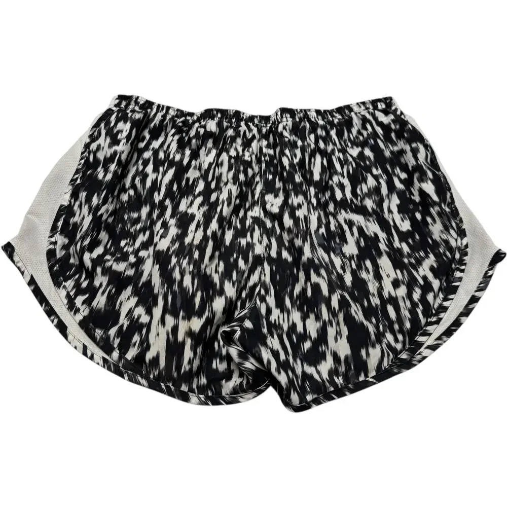 Nike Dri-Fit Lined Running Shorts Black White Gray Large